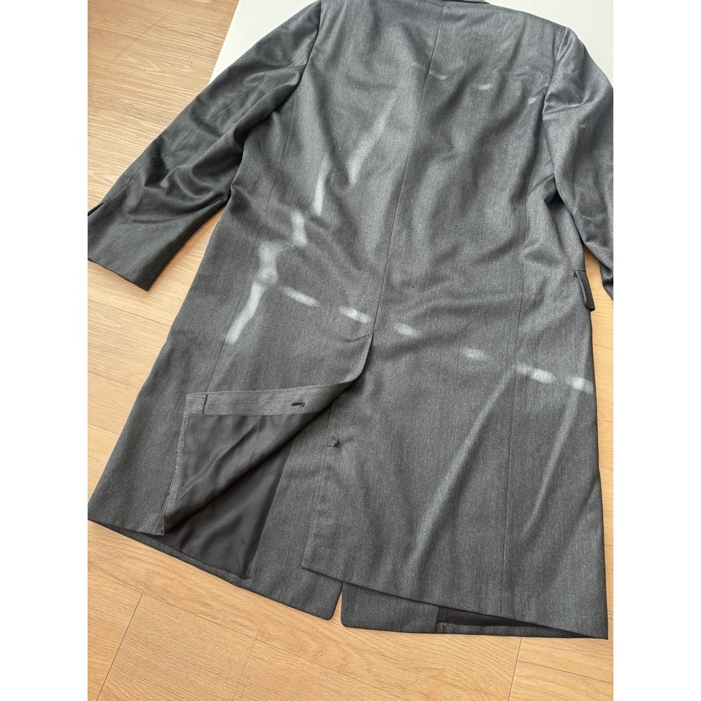Vintage 60s Abercrombie And Fitch Blazer Trench Jacket 42 Reg /XL Grey Wool - Picture 9 of 11